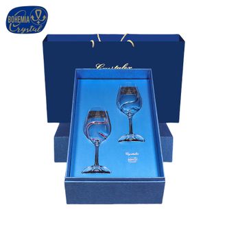 CRYSTALEX  捷克水晶红酒杯高端勃艮第酒杯高级高脚杯子礼盒进口无铅酒具套装 无铅水晶·350ML风暴红酒杯