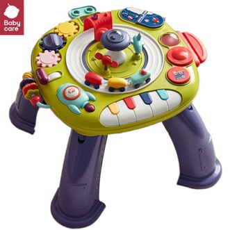 babycare  儿童多功能玩具桌学习桌婴儿玩具多面双语游戏桌儿童礼物 青芥绿