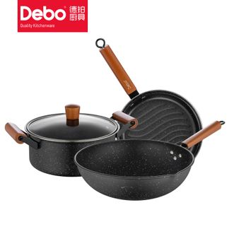 Debo  拉斯堡锅具套装不粘炒锅煎锅汤锅三件套 DEP-DZ329