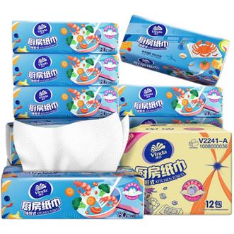 维达  厨房用纸抽纸2层80抽12包整箱厨房专用纸巾卫生抽纸