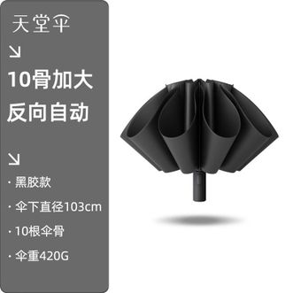 天堂伞 全自动阳伞三折 防晒防紫外线便携折叠反向晴女男 黑色 天堂伞 全自动阳伞三折 防晒防紫外线便携折叠反向晴女男 黑色