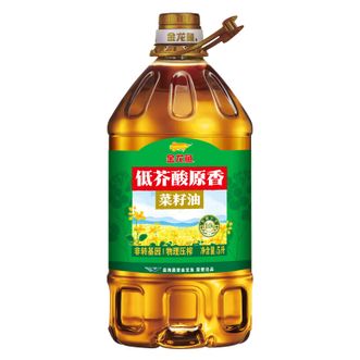金龙鱼  低芥酸原香菜籽油5L  非转物理压榨一级浓郁菜油原香食用油
