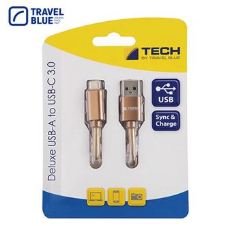 TRAVEL BLUE  豪华安卓USB-A转USB-C 3.0数据线适用智能设备
