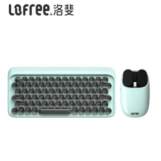洛斐/LOFREE  无线机械键盘光电键鼠套装DOT圆点键帽蓝牙键盘鼠标办公键盘鼠标套装青轴机械键盘七夕礼物送女友 蓝色-青轴轴体