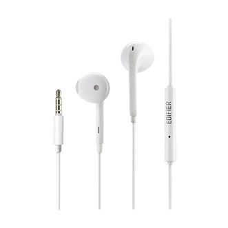 漫步者  半入耳式有线耳机3.5mm接口线控音乐耳机电脑笔记本手机适用H180-Plus白色