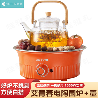 艾青春（AIYOUTH）  电陶围炉+壶 煮茶壶电陶炉套装煮茶器烧水壶养生炉围炉套装