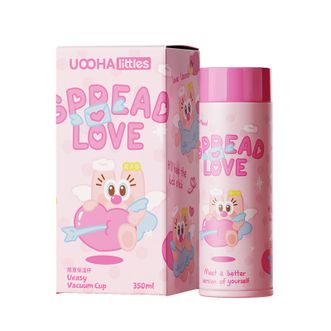 UOOHA Littles  简意保温杯 便携杯子 350ml 陶瓷内胆水杯 你的小甜心粉色  UBW40-B