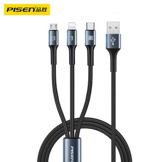 品胜（PISEN) 一拖三100W数据线 兼容华为66W快充苹果20W 适用安卓苹果华为小米OPPOVIVO