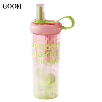 格沫/GOOM  光环杯吸管杯水杯850ml新款渐变女生高颜值大容量夏季运动随行水杯GM-24SS-S6青樱粉