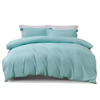 水星家纺  床上用品印花四件套 烟青若梦A类水洗提花抗菌四件套200cm×230cm