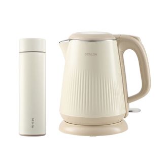 德世朗  电热水壶保温杯两件套304不锈钢480ml+1.8L温度显示DDQ-SH219