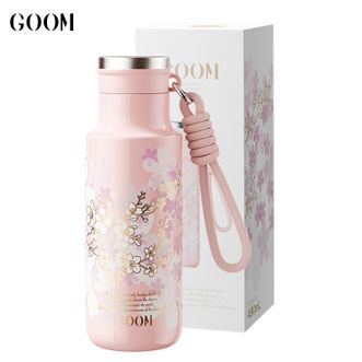 格沫/GOOM  轻量系列保温杯490mL 高颜值便携手提水杯316L不锈钢杯子 樱落粉