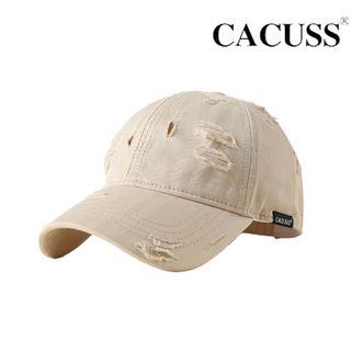 CACUSS  破洞 棒球帽 防晒鸭舌帽 黑色 B0520