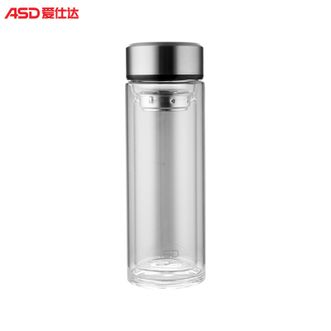 爱仕达/ASD  雪晶悦系列·双层玻璃杯 320ml玻璃杯泡茶随身携带水杯（颜色随机发）