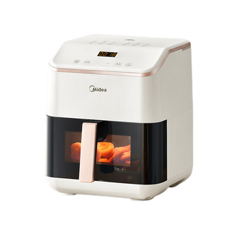 美的/Midea  空气炸锅5.3L双热源免翻面高清可视窗口家用大容量炸烤箱一体 MFKZC-550J5