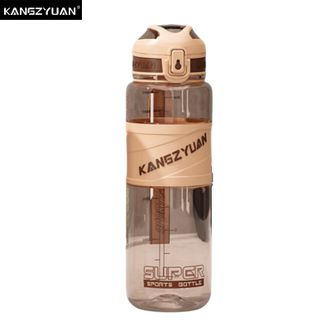 康知缘/KANGZYUAN  幻影护卫舰运动水杯1000mL 男女士大容量水杯户外运动便携塑料杯一键弹盖杯子 黄色