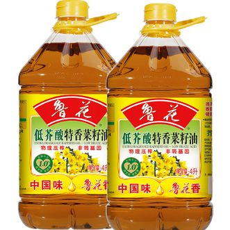 鲁花  低芥酸特香菜籽油4L*2瓶 非转基因
