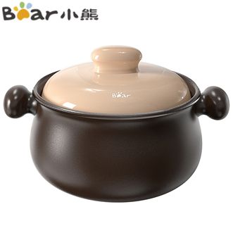 小熊（Bear）3.2L砂锅家用燃气炖锅煲汤炖汤陶瓷锅汤锅沙锅明火专用-咖啡色