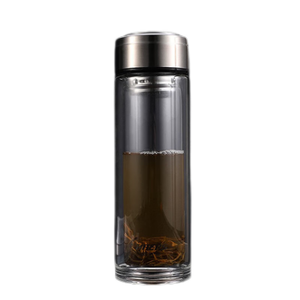 哈尔斯（HAERS）  双层玻璃杯茶水杯高硼硅玻璃材质耐高温耐寒 320ml  LMBL-W-320-1