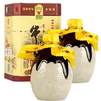 牛栏山 二锅头 百年陈酿42度 三牛 浓香型白酒 400ml*2双瓶装