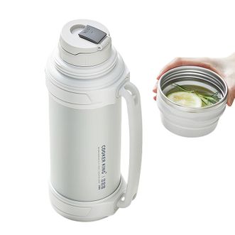 炊大皇/Cookerking  保温壶不锈钢户外大容量车载旅行壶保温壶 2L灰色