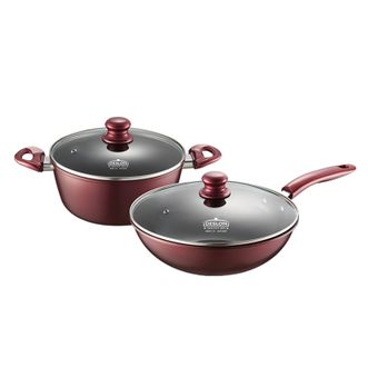 德世朗（DESLON）  乐炫精铁不粘锅二件套 家用厨房不粘锅炒锅30cm+汤锅24cm锅具组合套装