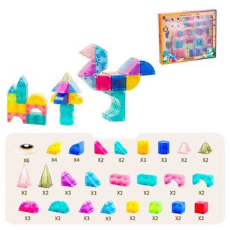 纽奇（Nukied）  透明彩色磁力积木块64pcs