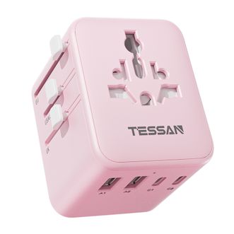 霆圣/TESSAN  全球通旅行转换器17W  TS-WTA11-PK  粉色
