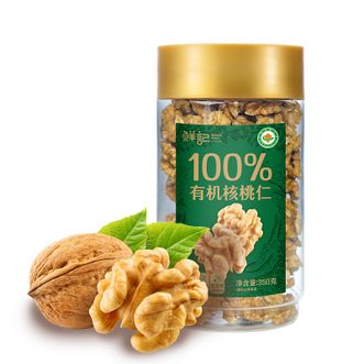 鲜记/xianjee  有机核桃仁350g 云南大颗核桃果仁 炒货免剥果仁休闲零食罐装