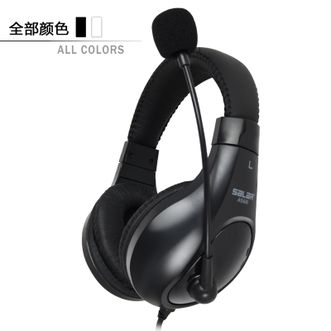 声籁/Salar  头戴式台式电脑耳机A566 电竞游戏耳麦 英语听力网课 手机人机对话学习考试专用 有线带麦克风话筒（双3.5mm插头款）