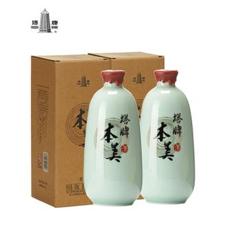 塔牌 本美500ml*2瓶 无焦糖色糯米加饭酒花雕酒绍兴特产黄酒 