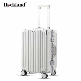 洛克兰/ROCKLAND  遇见系列铝框硬箱行李箱 男女万向轮大容量拉杆箱 白色24寸