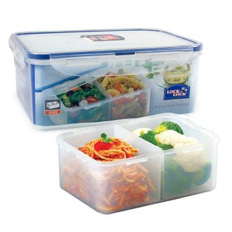 乐扣乐扣（LOCK&amp;LOCK）  塑料保鲜盒微波餐盒饭盒午餐便当盒冰箱密封收纳盒带两分隔HPL825B容量2.3L