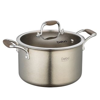 德铂(Debo)-罗麦斯-高端健康纯钛无涂层厨房奶锅炖锅汤锅22cm-DEP-883