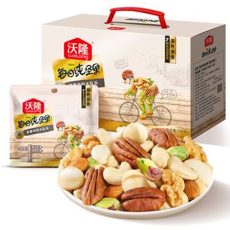 沃隆（wolong）  每日纯坚果礼盒 自行车版750g 混合干果仁30包小包装
