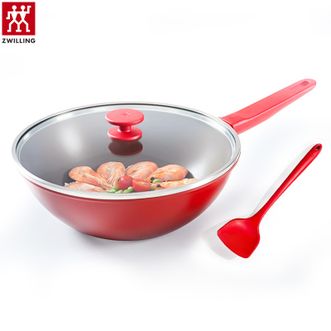 双立人  NOW 30cm不粘炒锅套装 家用炒菜锅不粘锅烹饪锅具+硅胶铲