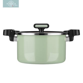 博堡/BOBER  珐琅微压营养锅 6L大容量家用汤锅炖锅-BDY-T863-GN浅绿色