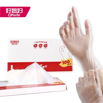 好媳妇TPE食品级一次性耐磨手套 L码500只装 AGW-5004