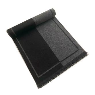 京四界  羊毛混纺 围巾 JSJD6-011-01 黑色+灰色 （黑色灰色一半）规格：30*180cm 克重：约120克