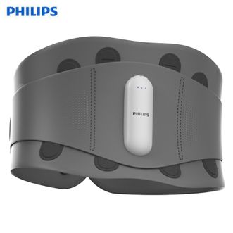飞利浦/Philips  腰部按摩器仿生钢条支撑腰带护腰震动热敷运动腰带腰托