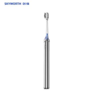 创维（SKYWORTH）  小冰棍电动牙刷 成人声波震动电动牙刷BG31冰川银