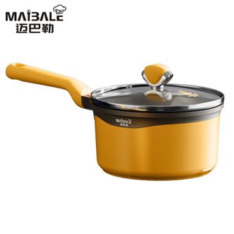 迈巴勒  多用汤奶锅16cm 不粘小奶锅煎煮一体煮汤泡面热奶家用一人食