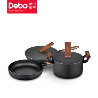 德铂（Debo）  正品克里斯蒂煎锅 汤锅 炒锅 26cm、22cm、30cm 家庭锅具3件套