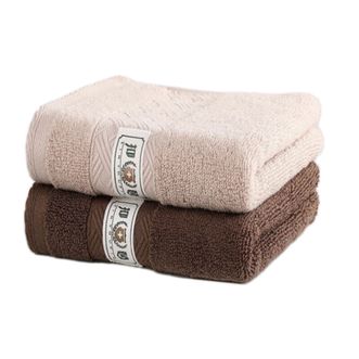 洁丽雅/Grace  抗菌毛巾新疆棉洗脸家用柔软纯棉洗澡情侣洁面巾2条颜色随机组合发货 蓝+驼 YR20230033（两条装）