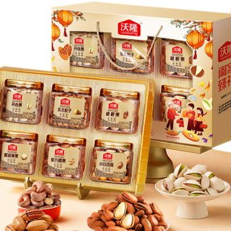沃隆  纯坚果礼盒 新年阖家臻礼1.36kg 罐装新年纯坚果礼盒
