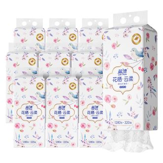 蓝漂  花栖云柔系列挂式抽纸10提装LP-56721