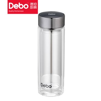德铂（Debo）  希洛克玻璃杯320ml 双层玻璃杯男女士泡茶杯隔热茶水分离杯车载便携DEP-907