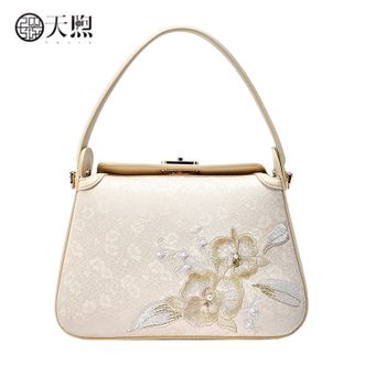 天煦/PMSIX  国风非遗绫绢刺绣钉珠新中式设计感单肩斜挎手提女包 LD120767