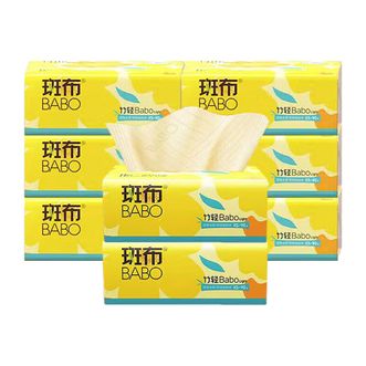 斑布/BABO  竹轻系列纸面巾3层90抽8包XS码
