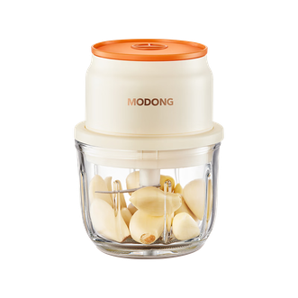 摩动/MODONG  无线充电电动果汁机辅食机绞肉机切菜蒜泥神器捣蒜器电动搅蒜器家用大蒜末搅碎机 玻璃碗无线款 300ml MD-QS300